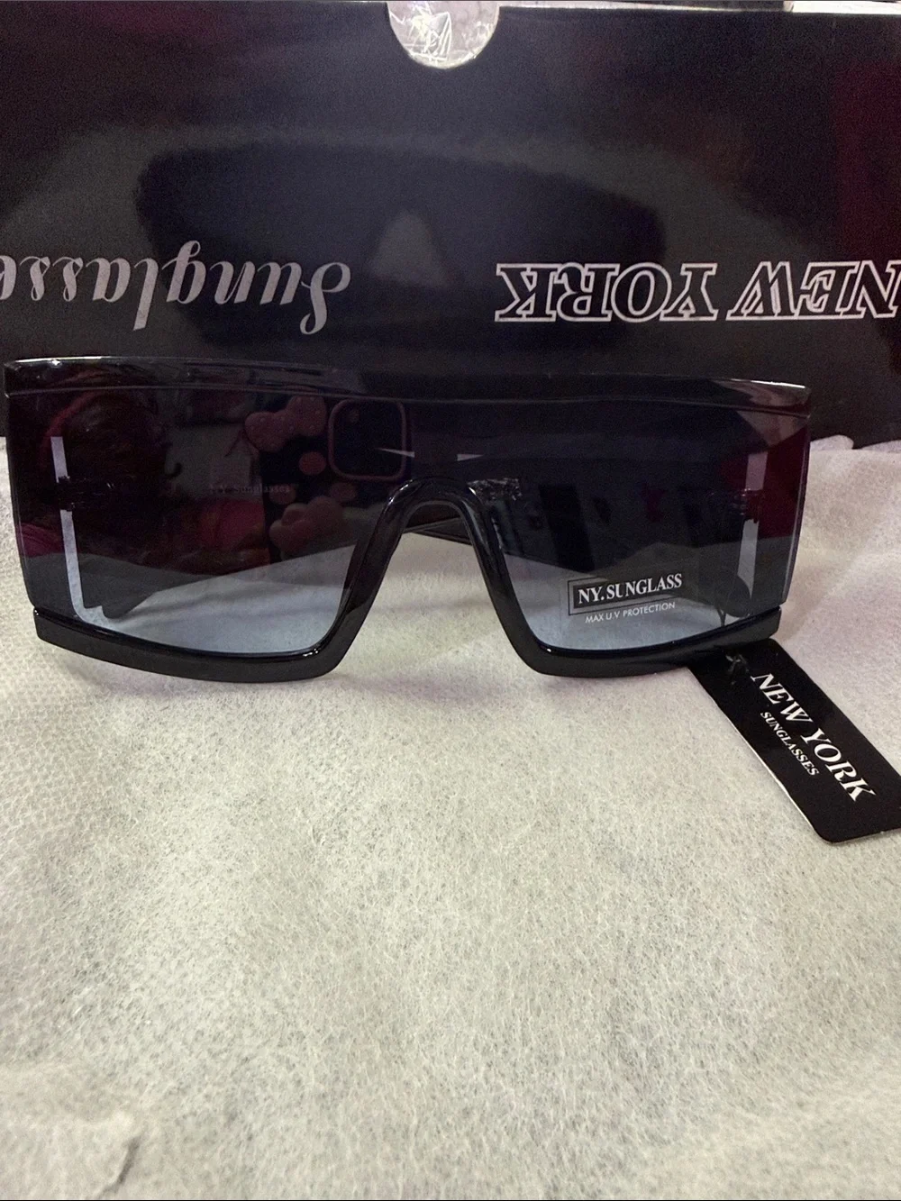 New York Black Shield Sunglasses for Men